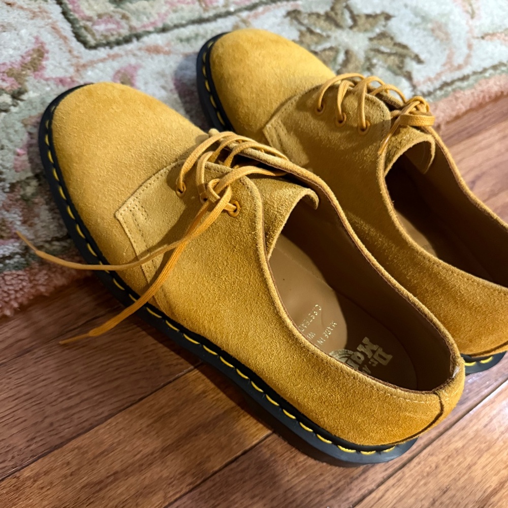 Dr. Martens Original 1461 Oxford Shoes | Made in England Suede Leather – Mustard